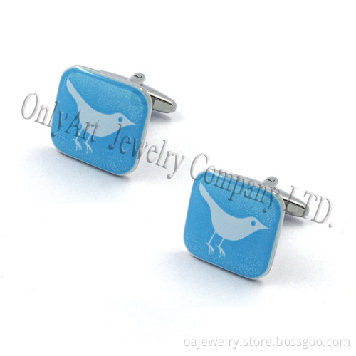 Fashion Printing Twitter Logo on Cuff Links (OACL0643)